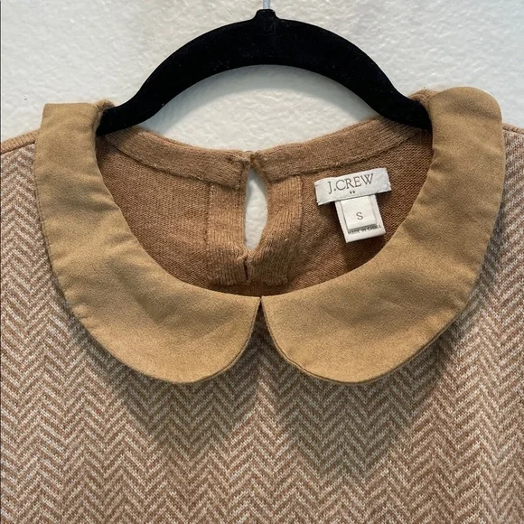 J. Crew Women's Sweater Merino Wool Blend with Suede Collar Size: S - Picture 5 of 7